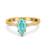 Infinity Twist Marquise Wedding Ring Simulated Cubic Zirconia 925 Sterling Silver