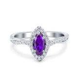 Infinity Twist Marquise Vintage Wedding Ring Simulated Cubic Zirconia 925 Sterling Silver