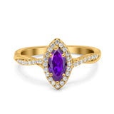 Infinity Twist Marquise Vintage Wedding Ring Simulated Cubic Zirconia 925 Sterling Silver