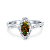 Infinity Twist Marquise Vintage Wedding Ring Simulated Cubic Zirconia 925 Sterling Silver