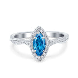 Infinity Twist Marquise Vintage Wedding Ring Simulated Cubic Zirconia 925 Sterling Silver