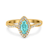 Infinity Twist Marquise Vintage Wedding Ring Simulated Cubic Zirconia 925 Sterling Silver