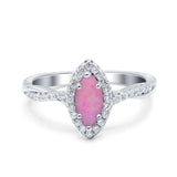 Infinity Twist Marquise Vintage Wedding Ring Simulated Cubic Zirconia 925 Sterling Silver