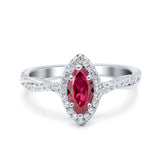 Infinity Twist Marquise Vintage Wedding Ring Simulated Cubic Zirconia 925 Sterling Silver