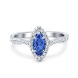 Infinity Twist Marquise Vintage Wedding Ring Simulated Cubic Zirconia 925 Sterling Silver