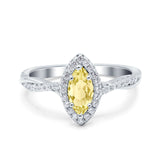 Infinity Twist Marquise Vintage Wedding Ring Simulated Cubic Zirconia 925 Sterling Silver