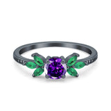 Marquise Wedding Ring Green Emerald Simulated Cubic Zirconia 925 Sterling Silver