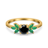 Marquise Wedding Ring Green Emerald Simulated Cubic Zirconia 925 Sterling Silver