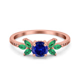 Marquise Wedding Ring Green Emerald Simulated Cubic Zirconia 925 Sterling Silver