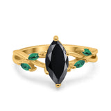 Infinity Twist Green Simulated Emerald Marquise Wedding Ring Simulated Cubic Zirconia 925 Sterling Silver