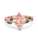 Infinity Twist Green Simulated Emerald Marquise Wedding Ring Simulated Cubic Zirconia 925 Sterling Silver