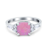 Cushion Cut Marquise Art Deco Wedding Ring Round Simulated Cubic Zirconia 925 Sterling Silver