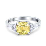 Cushion Cut Marquise Art Deco Wedding Ring Round Simulated Cubic Zirconia 925 Sterling Silver