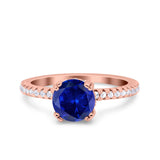 Art Deco Wedding Engagement Bridal Ring Half Eternity Round Simulated Cubic Zirconia 925 Sterling Silver