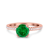 Art Deco Wedding Engagement Bridal Ring Half Eternity Round Simulated Cubic Zirconia 925 Sterling Silver