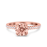 Art Deco Wedding Engagement Bridal Ring Half Eternity Round Simulated Cubic Zirconia 925 Sterling Silver