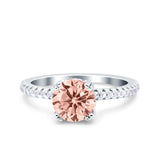 Art Deco Wedding Engagement Bridal Ring Half Eternity Round Simulated Cubic Zirconia 925 Sterling Silver