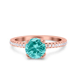 Art Deco Wedding Engagement Bridal Ring Half Eternity Round Simulated Cubic Zirconia 925 Sterling Silver