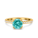 Art Deco Wedding Engagement Bridal Ring Half Eternity Round Simulated Cubic Zirconia 925 Sterling Silver