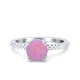 Art Deco Wedding Engagement Bridal Ring Half Eternity Round Simulated Cubic Zirconia 925 Sterling Silver