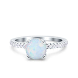 Art Deco Wedding Engagement Bridal Ring Half Eternity Round Simulated Cubic Zirconia 925 Sterling Silver