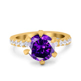 Vintage Art Deco Wedding Ring Round Simulated Cubic Zirconia 925 Sterling Silver