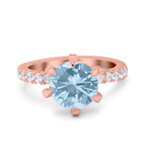 Vintage Art Deco Wedding Ring Round Simulated Cubic Zirconia 925 Sterling Silver