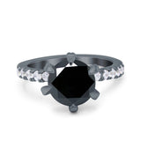 Vintage Art Deco Wedding Ring Round Simulated Cubic Zirconia 925 Sterling Silver