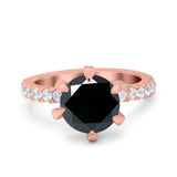 Vintage Art Deco Wedding Ring Round Simulated Cubic Zirconia 925 Sterling Silver