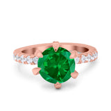 Vintage Art Deco Wedding Ring Round Simulated Cubic Zirconia 925 Sterling Silver