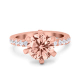 Vintage Art Deco Wedding Ring Round Simulated Cubic Zirconia 925 Sterling Silver