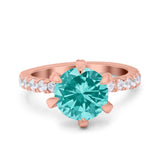 Vintage Art Deco Wedding Ring Round Simulated Cubic Zirconia 925 Sterling Silver