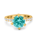 Vintage Art Deco Wedding Ring Round Simulated Cubic Zirconia 925 Sterling Silver