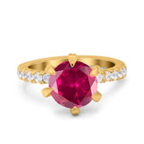 Vintage Art Deco Wedding Ring Round Simulated Cubic Zirconia 925 Sterling Silver