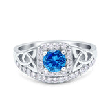 Celtic Art Deco Wedding Bridal Engagement Ring Simulated Cubic Zirconia 925 Sterling Silver