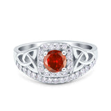 Celtic Art Deco Wedding Bridal Engagement Ring Simulated Cubic Zirconia 925 Sterling Silver