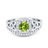 Celtic Art Deco Wedding Bridal Engagement Ring Simulated Cubic Zirconia 925 Sterling Silver