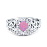 Celtic Art Deco Wedding Bridal Engagement Ring Simulated Cubic Zirconia 925 Sterling Silver