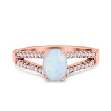 Split Shank Halo Oval Wedding Engagement Ring Round Black Simulated Cubic Zirconia 925 Sterling Silver