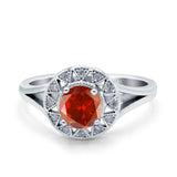 Celtic Halo Art Deco Wedding Engagement Ring Round Simulated Cubic Zirconia 925 Sterling Silver