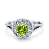 Celtic Halo Art Deco Wedding Engagement Ring Round Simulated Cubic Zirconia 925 Sterling Silver