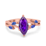 Infinity Twist Sapphire Marquise Wedding Ring Simulated Cubic Zirconia 925 Sterling Silver