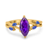 Infinity Twist Sapphire Marquise Wedding Ring Simulated Cubic Zirconia 925 Sterling Silver