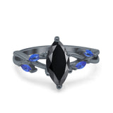 Infinity Twist Sapphire Marquise Wedding Ring Simulated Cubic Zirconia 925 Sterling Silver