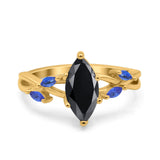 Infinity Twist Sapphire Marquise Wedding Ring Simulated Cubic Zirconia 925 Sterling Silver