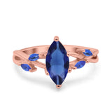 Infinity Twist Sapphire Marquise Wedding Ring Simulated Cubic Zirconia 925 Sterling Silver