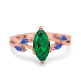 Infinity Twist Sapphire Marquise Wedding Ring Simulated Cubic Zirconia 925 Sterling Silver