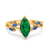 Infinity Twist Sapphire Marquise Wedding Ring Simulated Cubic Zirconia 925 Sterling Silver