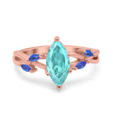Infinity Twist Sapphire Marquise Wedding Ring Simulated Cubic Zirconia 925 Sterling Silver