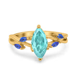 Infinity Twist Sapphire Marquise Wedding Ring Simulated Cubic Zirconia 925 Sterling Silver